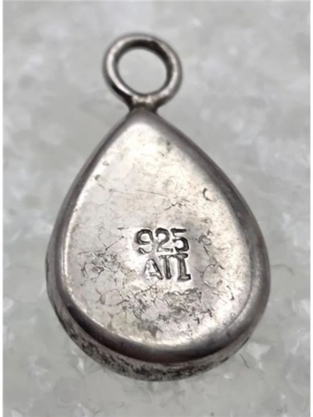 ATI 925 Sterling Silver Turquoise Teardrop Pendant Small 15mm Natural Stone - Picture 4 of 5